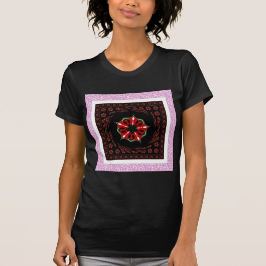 Roze blauwe witte harten van de liefde t-shirt (Voorkant)