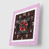 Roze blauwe witte harten van de liefde vierkante klok (Hoek)