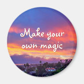 Roze Blauwe Wolken Zonsondergang Maak Uw Eigen Mag Magneet (Voorkant)