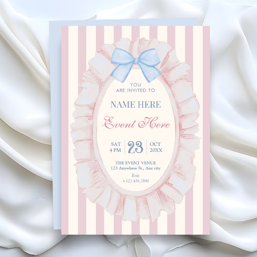 Roze Blauwe zachte pastel lint Kaart