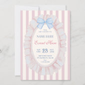 Roze Blauwe zachte pastel lint Kaart (Voorkant)