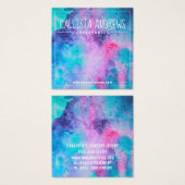 Roze blauwe zalige Waterverf die Display Kaart ver (Voorkant /achterkant)