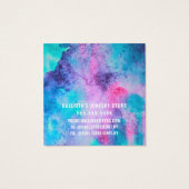 Roze blauwe zalige Waterverf die Display Kaart ver (Achterkant)