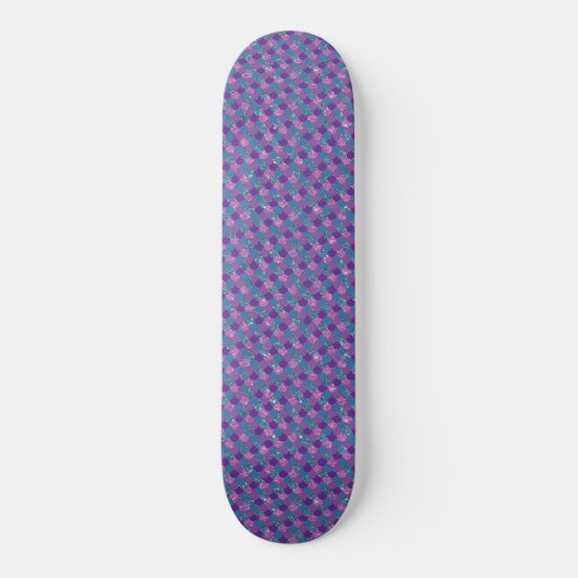 Roze Blauwe Zeemeermin Glitter Persoonlijk Skateboard (Voorkant)