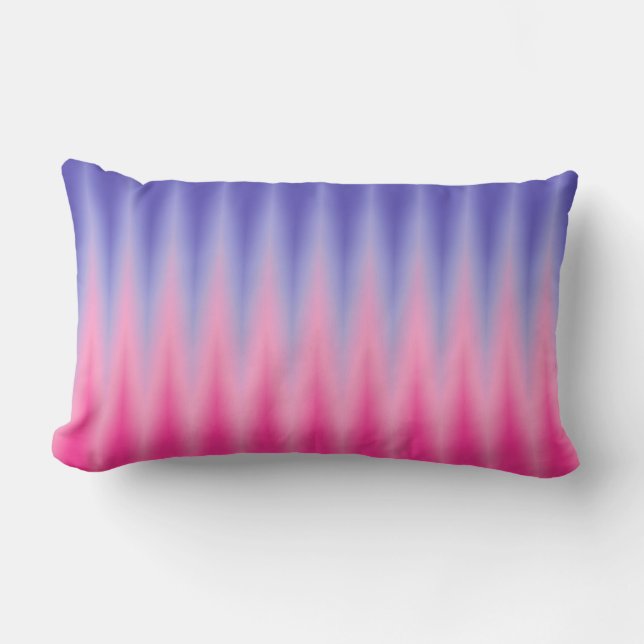 Roze blauwe ZigZag Ikat Print Kussen (Voorkant)