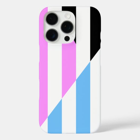 Roze, blauwe, zwarte en witte strepen Case-Mate iPhone case (Achterkant)