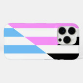 Roze, blauwe, zwarte en witte strepen Case-Mate iPhone case (Achterkant (horizontaal))