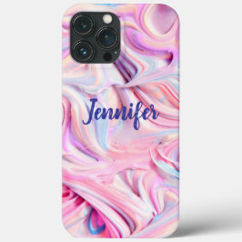 Roze Blauwe Zwirls Aangepast Hoesje-Gemate iPhone Case-Mate iPhone Case