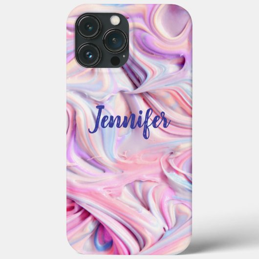 Roze Blauwe Zwirls Aangepast Hoesje-Gemate iPhone Case-Mate iPhone Case (Achterkant)