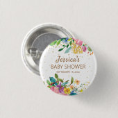 Roze, blauwgeel, goudhoudend Baby shower Ronde Button 3,2 Cm (Voorkant /achterkant)