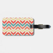 Roze blauwgeometrisch ontwerp Abstract zigzag patr Bagagelabel (Achterkant horizontaal)