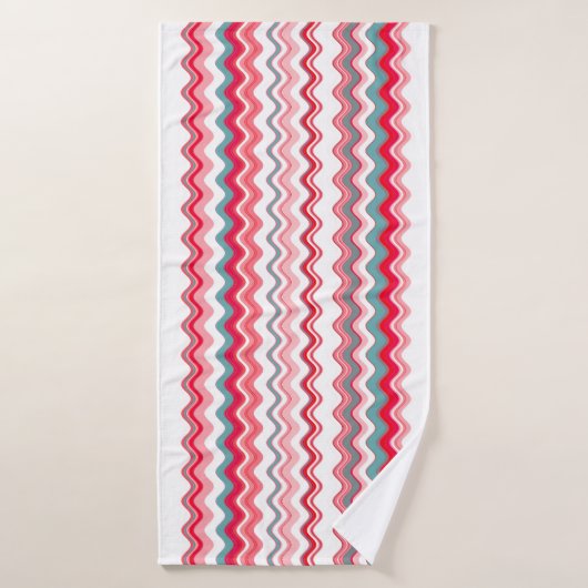 Roze blauwgolflengte badhanddoek (Badhanddoek)