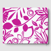 Roze blauwgrijs Floral Patroonboek Gastenboek (Achterkant)