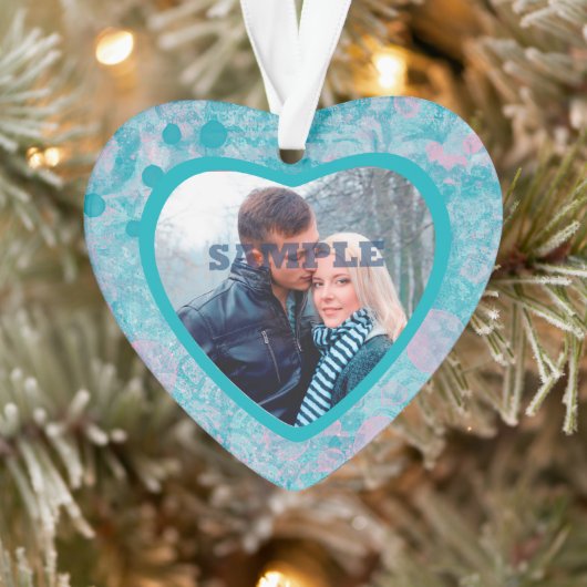 Roze Blauwgroen Abstracte foto van de Valentijn va Ornament (Boom)