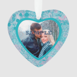 Roze Blauwgroen Abstracte foto van de Valentijn va Ornament