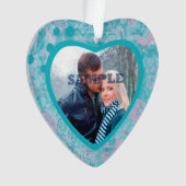 Roze Blauwgroen Abstracte foto van de Valentijn va Ornament (voorkant)