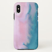 Roze blauwgroen abstracte waterverf Case-Mate iPhone case (Achterkant)