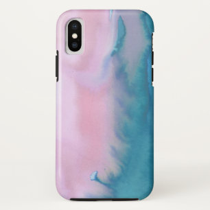 Roze blauwgroen abstracte waterverf Case-Mate iPhone case