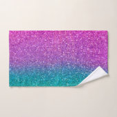 Roze Blauwgroen Aqua Blue en Paarse Sparkly Glitte Bad Handdoek (Handdoek)
