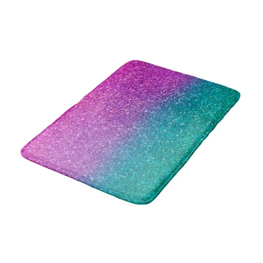 Roze Blauwgroen Aqua Blue en Paarse Sparkly Glitte Badmat (Gekanteld)