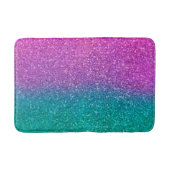 Roze Blauwgroen Aqua Blue en Paarse Sparkly Glitte Badmat (Voorkant)