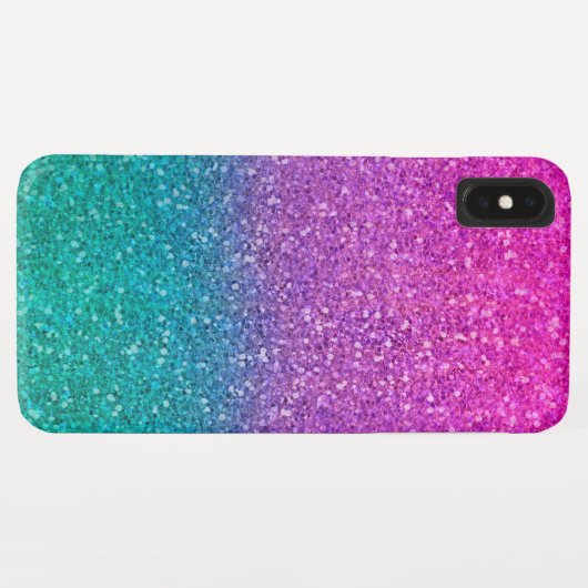 Roze Blauwgroen Aqua Blue en Paarse Sparkly Glitte Case-Mate iPhone Case (Achterkant (horizontaal))