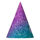 Roze Blauwgroen Aqua Blue en Paarse Sparkly Glitte Feesthoedjes (Links)