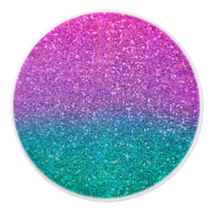 Roze Blauwgroen Aqua Blue en Paarse Sparkly Glitte Keramische Knop