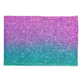 Roze Blauwgroen Aqua Blue en Paarse Sparkly Glitte Kussensloop (Achterkant)