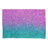 Roze Blauwgroen Aqua Blue en Paarse Sparkly Glitte Kussensloop (Voorkant)