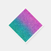 Roze Blauwgroen Aqua Blue en Paarse Sparkly Glitte Servet (Hoek)
