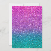 Roze Blauwgroen Aqua & Paarse Sparkly Glitter Swee Kaart (Achterkant)
