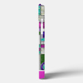 Roze Blauwgroen Art Deco-Glas in lood Case-Mate iPhone Case (Achterkant / Links)