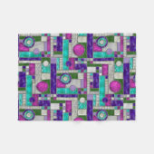 Roze Blauwgroen Art Deco-Glas in lood Fleece Deken (Voorkant (Horizontaal))