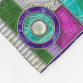 Roze Blauwgroen Art Deco-Glas in lood Fleece Deken (Hoek)