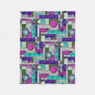 Roze Blauwgroen Art Deco-Glas in lood Fleece Deken