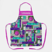 Roze Blauwgroen Art Deco-Glas in lood Schort (Voorkant)