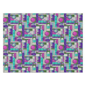 Roze Blauwgroen Art Deco-Glas in lood Tafelkleed (Voorkant (Horizontaal))