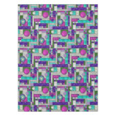 Roze Blauwgroen Art Deco-Glas in lood Tafelkleed (Voorkant)