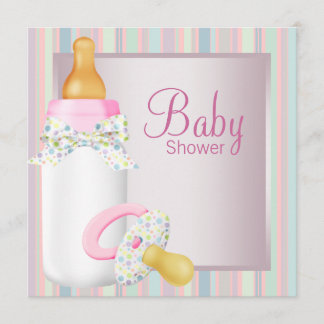 Roze Blauwgroen Baby Fles Fopspeen Baby Meisje Dou Kaart