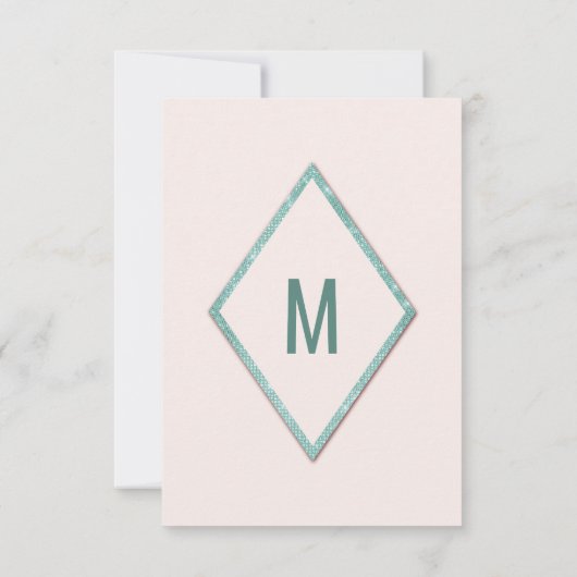 Roze Blauwgroen Blauw Faux Glitter Sequin sparen d Save The Date (Achterkant)