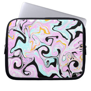 Roze, Blauwgroen Blauw, Zwarte en gouden Zwemmen,  Laptop Sleeve