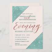 Roze Blauwgroen blauwe faux Glitter Sequin Evening Kaart (Voorkant / Achterkant)