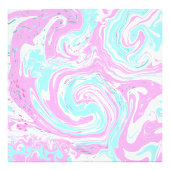 Roze, Blauwgroen blauwe, gedraaide marmervochtige  Foto Afdruk (Voorkant)