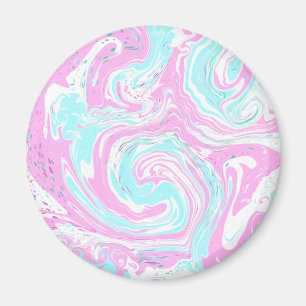 Roze, Blauwgroen blauwe, gedraaide marmervochtige Magneet