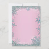 Roze Blauwgroen Blauwe Snowflake Kerstmis Kaart (Achterkant)