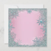 Roze Blauwgroen Blauwe Snowflake Kerstmis Kaart (Achterkant)