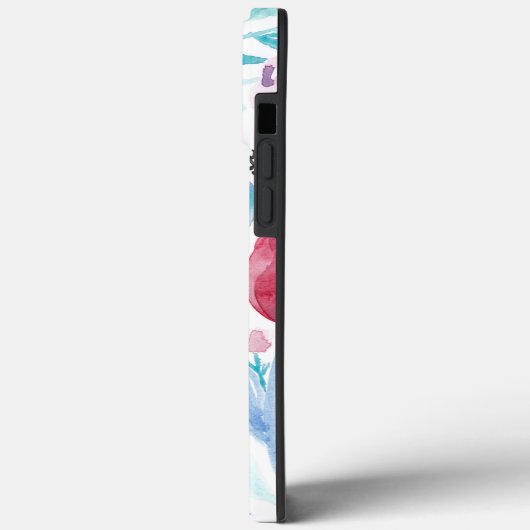 Roze Blauwgroen blauwe Waterverf Flowers Case-Mate iPhone Case (Achterkant / Links)