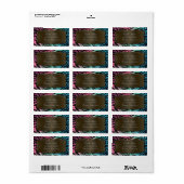 Roze Blauwgroen Blauwe Zebra Adresetiketten Etiket (Full Sheet)
