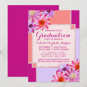 Roze Blauwgroen Bloemen Bladeren Oliebeschilderd A Kaart (Voorkant / Achterkant)